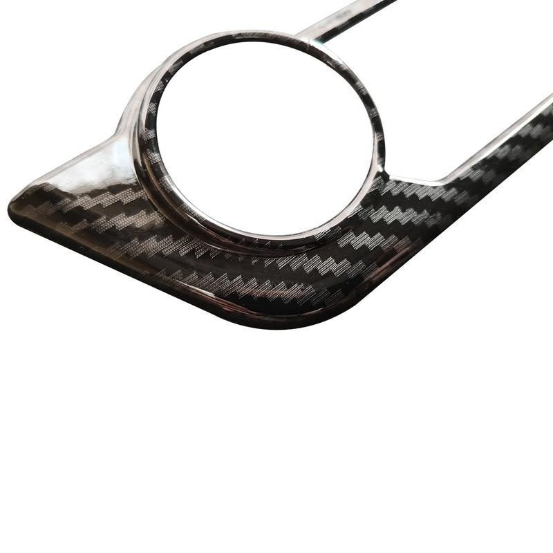 Cadre de boutons de console centrale intérieure couleur fibre de carbone, couvercle doré pour Toyota RAV4 2013 2014 2015 2016 2017 2018