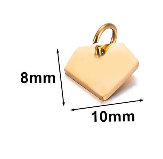 10pcs/lot Mirrior Polished Blank Tags Stainless Steel Charms for DIY Jewelry Necklace Bracelet Anklet Extention Tail Chain