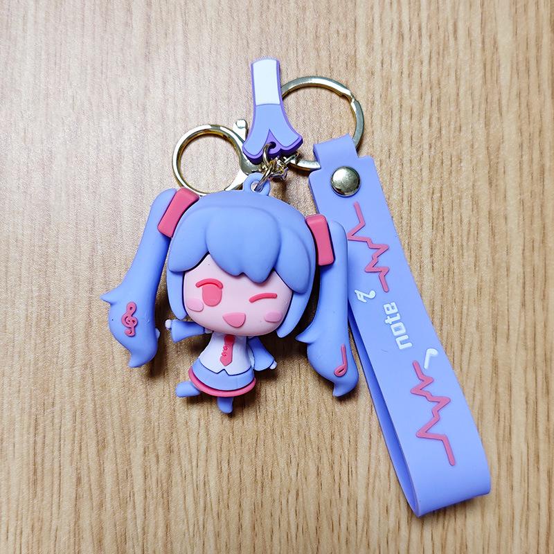 Hatsune Miku Cartoon Girl PVC Keychain Figurine – Cute Backpack Charm & Small Gift