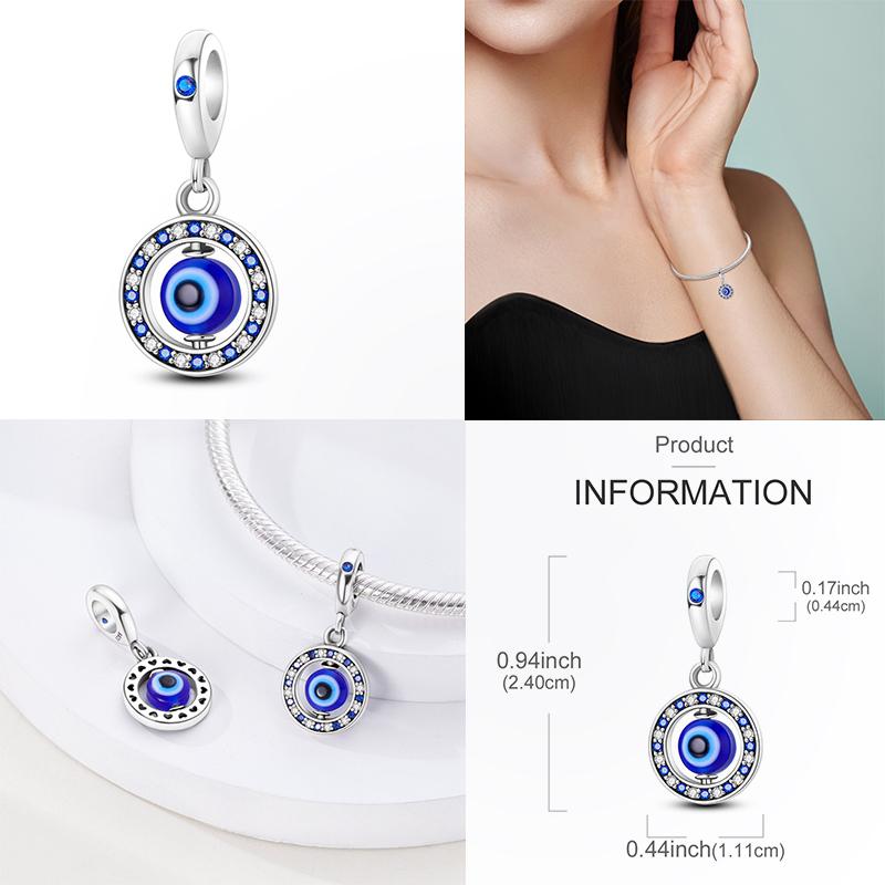 Nytt I Koppar Berlocker Pärlor Dröm Djävulens Öga Fatimas Hand Kors Berlocker Hänge Passar Original Armband Dam Smycken Gåva Diy