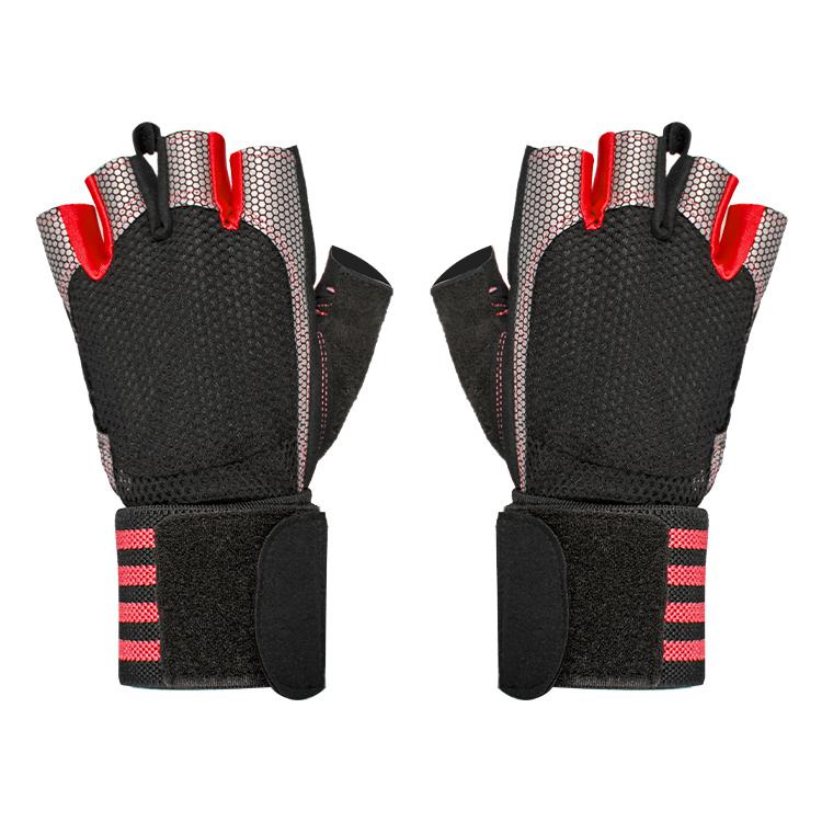 Hot Sale Custom Logo Weight Lifting Gloves Half Finger Fitness Workout Gloves Anti-slip Gym Glove for Men Women M красный