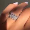Longrui Cross-border Hot-selling Creative Wheel Micro-inlaid Diamond Ring Women's European and American Bridal Party Wedding Hand Jewelry