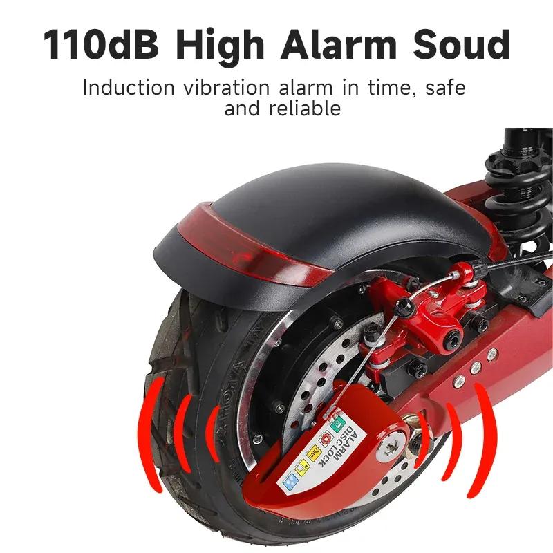 Electric Scooter Motorcycle Alarm Disc Lock Metal Waterproof Anti-theft Brakes Disc Lock Motorcycle Bicycles Scooter Bike Parts