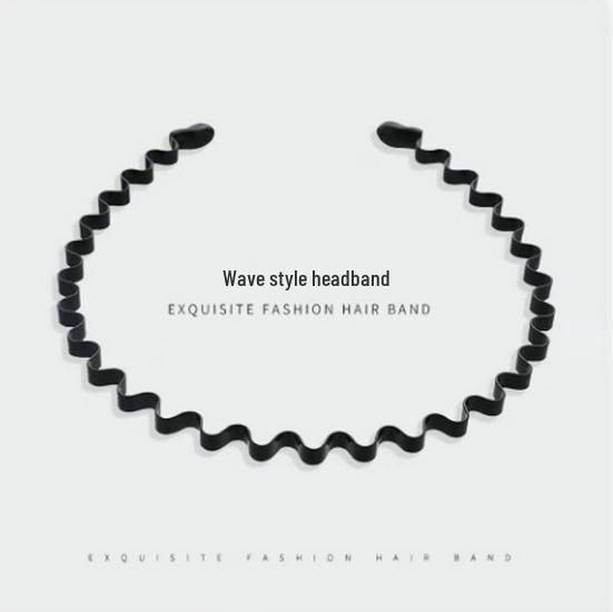 

Men s Black Non-slip Metal Headband for Face Washing, Sports, and Hair Styling