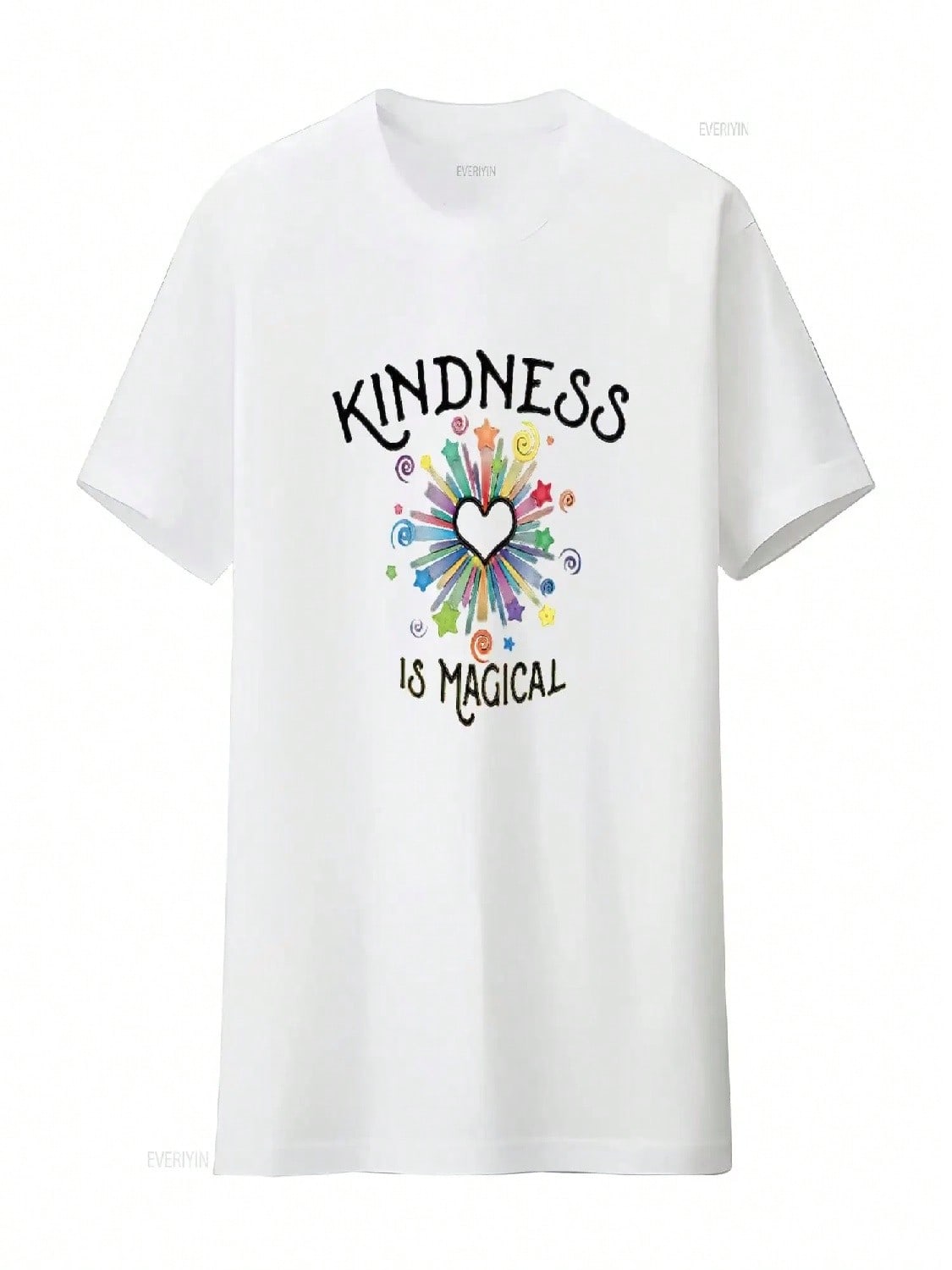 KINDNESS Is Magical Motivational Positive Message Wounisexs T Shirt White Medium Vintage Washed Casual Designer Clothes Homme S