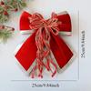 Christmas Decorative Knots 25x25cm Red Velvet Ribbon Bows Large Size Plush Bow Flower Craft Christmas Tree Ornaments Deco Noel