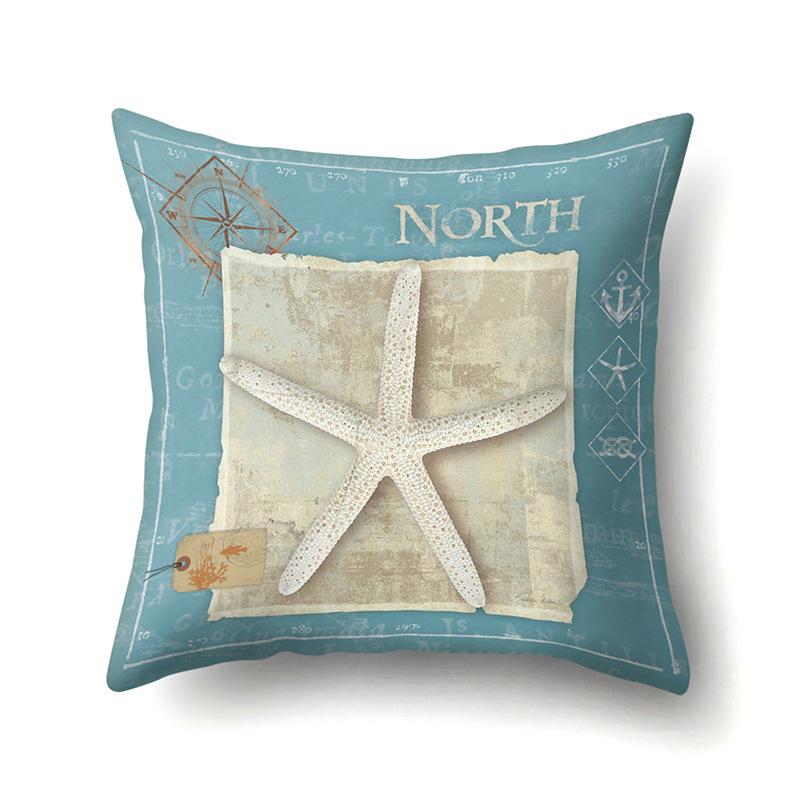 Blue Ocean Seaweed Polyester Pillow Case Car Decoration Home Print Pillow Bedside Sofa Waist Cushion Cover