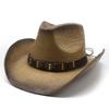 Spray Painted Cowboy Straw Hat Personalized Characteristic Hat Handmade Western Cowboy Hat Ethnic Sun Hat
