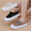 Shoes women's summer new fly-woven breathable casual women's shoes soft sole fashionable versatile women's half-drag wear-resistant mesh single shoes