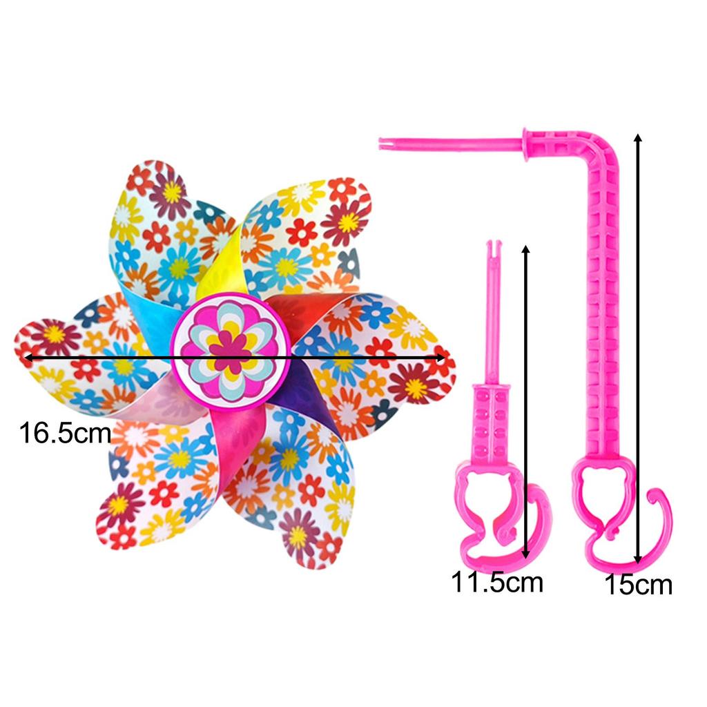 Bike Handlebar Pinwheel Easy to Install Colorful Decoration Bike Accessory for Kids Pushchair Bicycle Scooter Tricycle Windmill