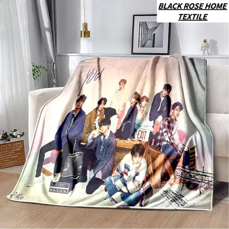 Manta con estampado de Arte de moda KPOP stray-kids Idol, sof de sala de estar, manta de felpa suave para dormir, Sbana de