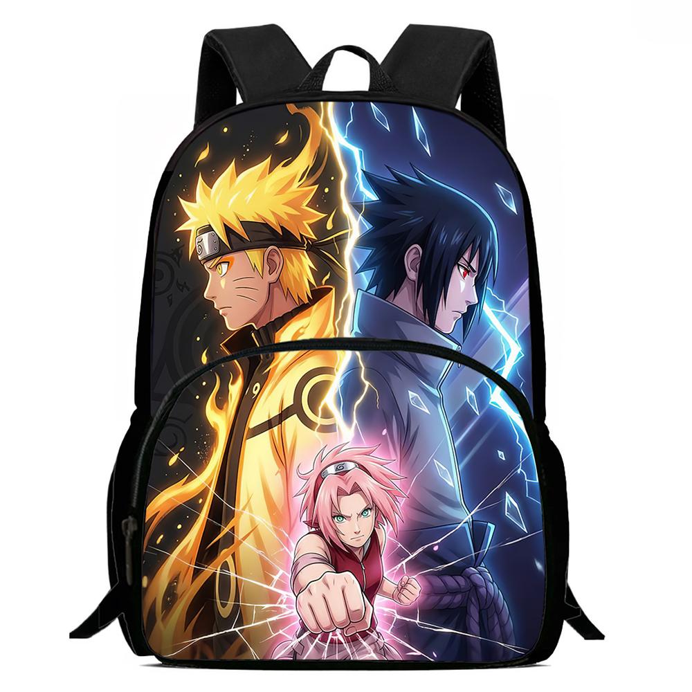 NARUTO Cartoon Anime Kids Backpack,With Adjustable Shoulder Strap & Front Pocket,Lightweight & Durable,for Boys & Girls Age 5-11