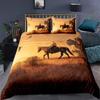 Comforter Horse Animal Bedding Set For Kids Teens Western Cowboy Sunset Scenery Double Queen King Size Qulit