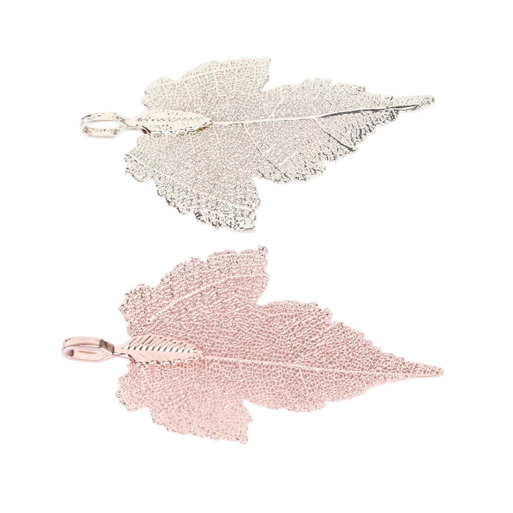2PCS Leaf Pendants Handcrafted DIY Zinc Alloy Leaves Pendants for Necklace Jewelry Making