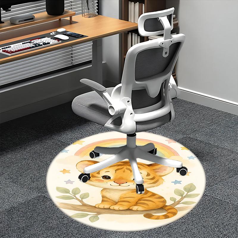 

Rainbow Tiger Chair Mat - Round Carpet for Home Decor, Office, Living Room, Bedroom, Gift Idea0216b 80cm