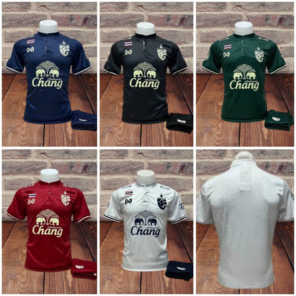 THAILAND National Football Soccer Training JERSEY CHEER Fan Version Quick Dry Shirt Mandarin Collar Short Sleeve Uniform Elephant Logo Sport Outdoor