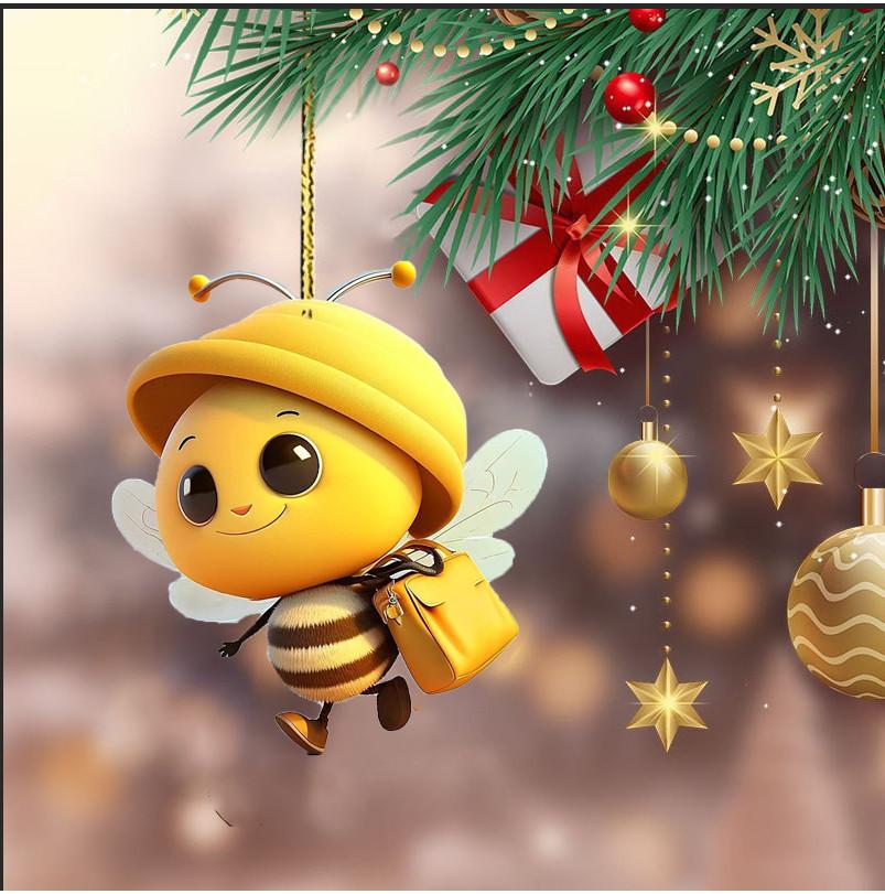 Adorable Acrylic Bee Festival Car Hanging Decoration For Unique Interior Charm
