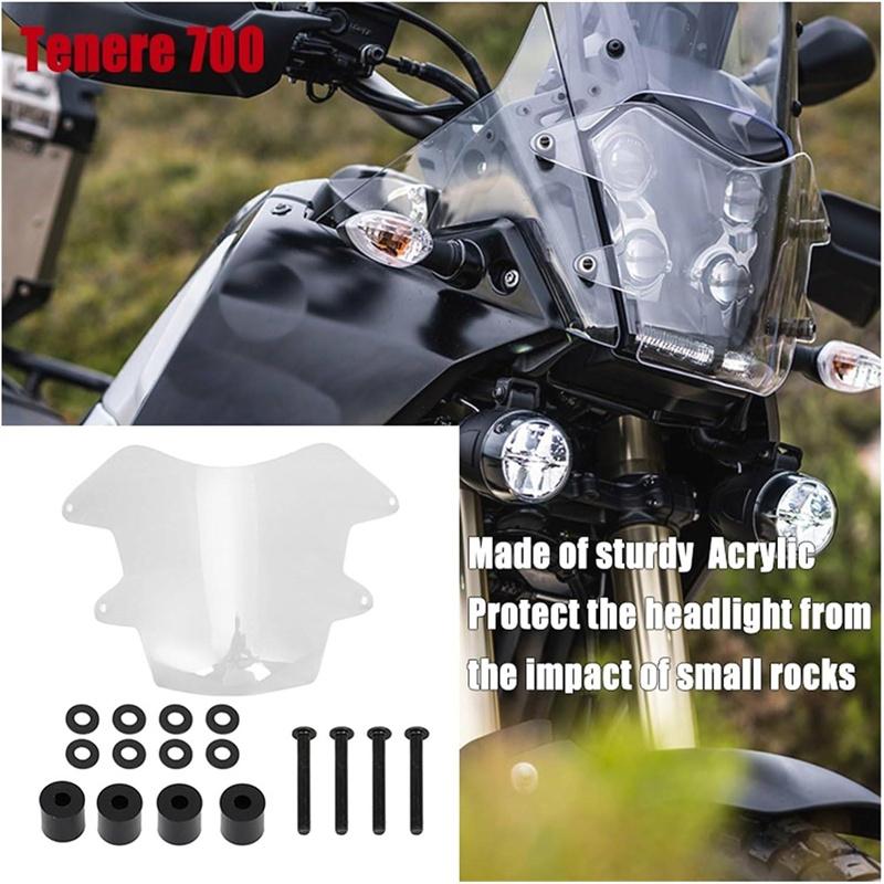 For Yamaha Tenere 700 Tenere700 Xt700Z Xt 700 Z 2019 - 2022 Motorcycle Headlight Protector Light Cover Protective Guard Acrylic
