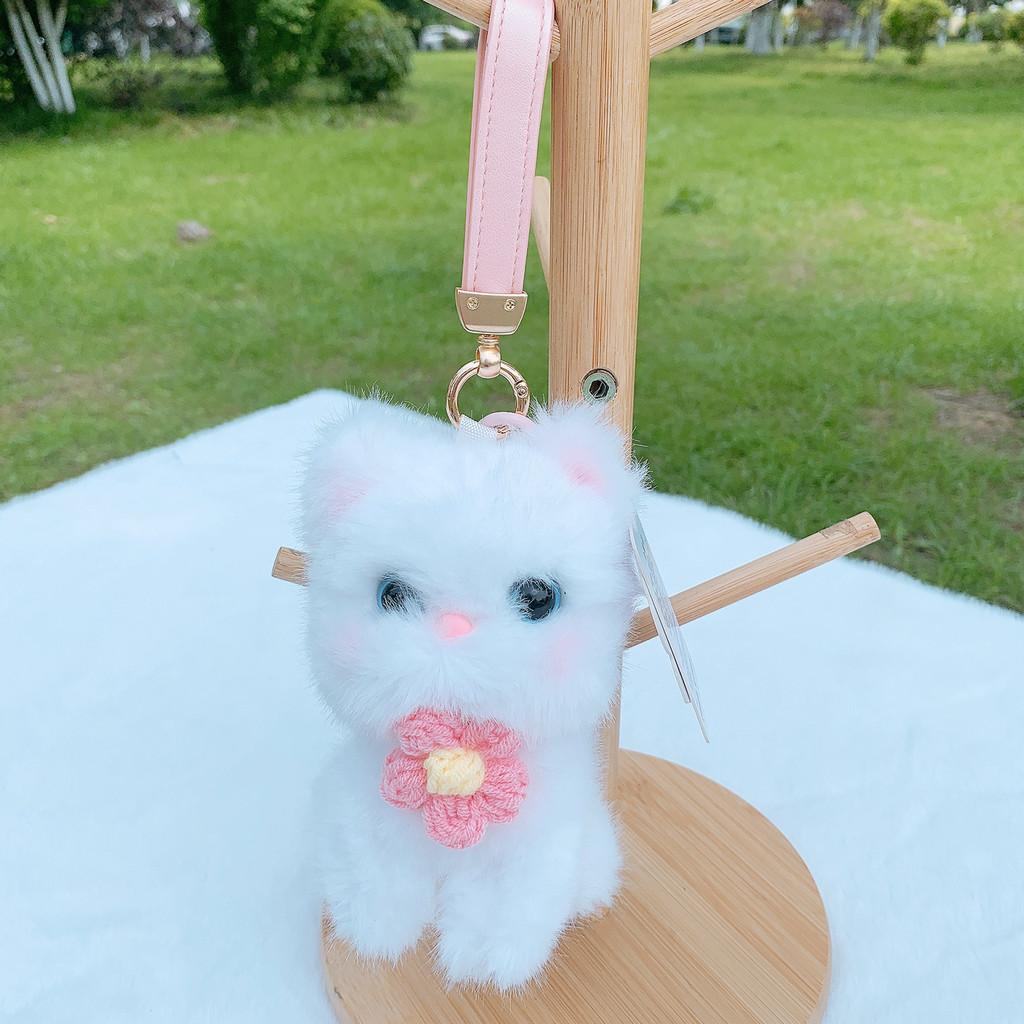 Plush Cat Keychain With Pp Cotton Filling For Girls Gift And Bag Decor