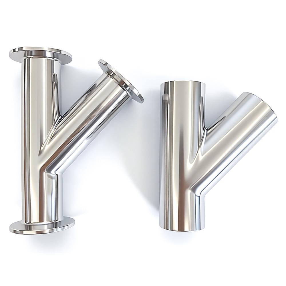 19mm-108mm Pipe OD Welding and Tri Clamp Oblique Y Shaped 3 Way 304 Stainless Sanitary Fitting Spliter Homebrew Beer Wine