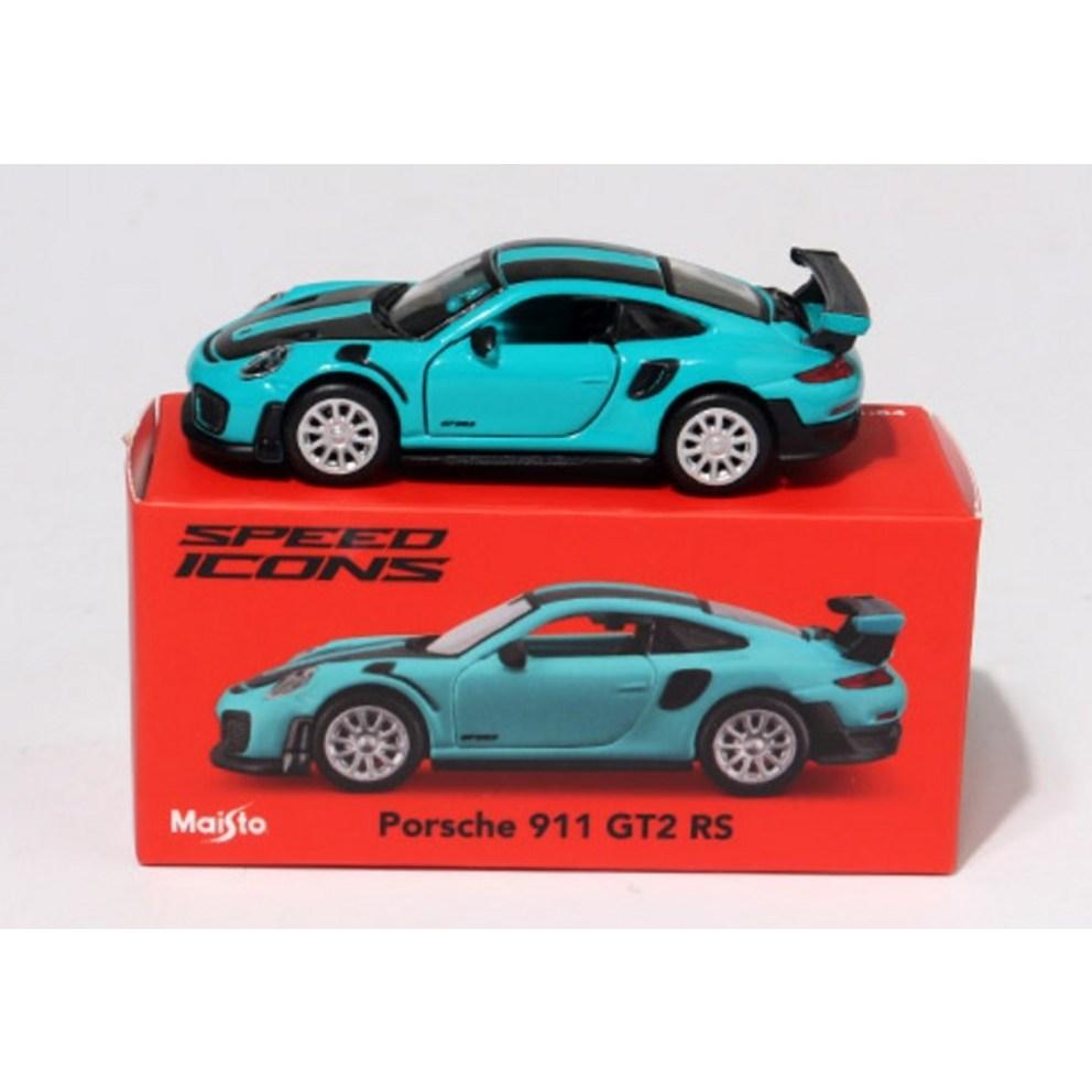 Maisto 1:64 Speed Icons Porsche 911 GT2 RS Die-cast Model Car with Opening Doors, Blue