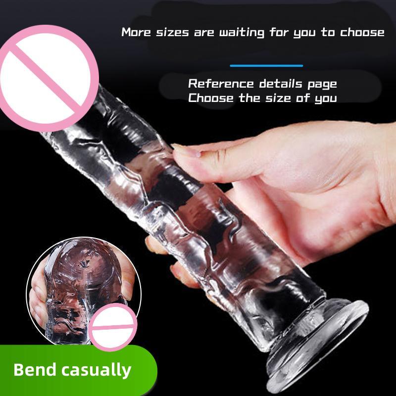 New  Female penis masturbation 6 Sizes Dildos Erotic Jelly Dildo Artificial Penis  Suction Cup Dick Erotic Anal Gode Sex Toy