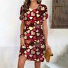 Fashion 3D Print Summer Dress Loose Casual Short Sleeve O-Neck Mini Dress