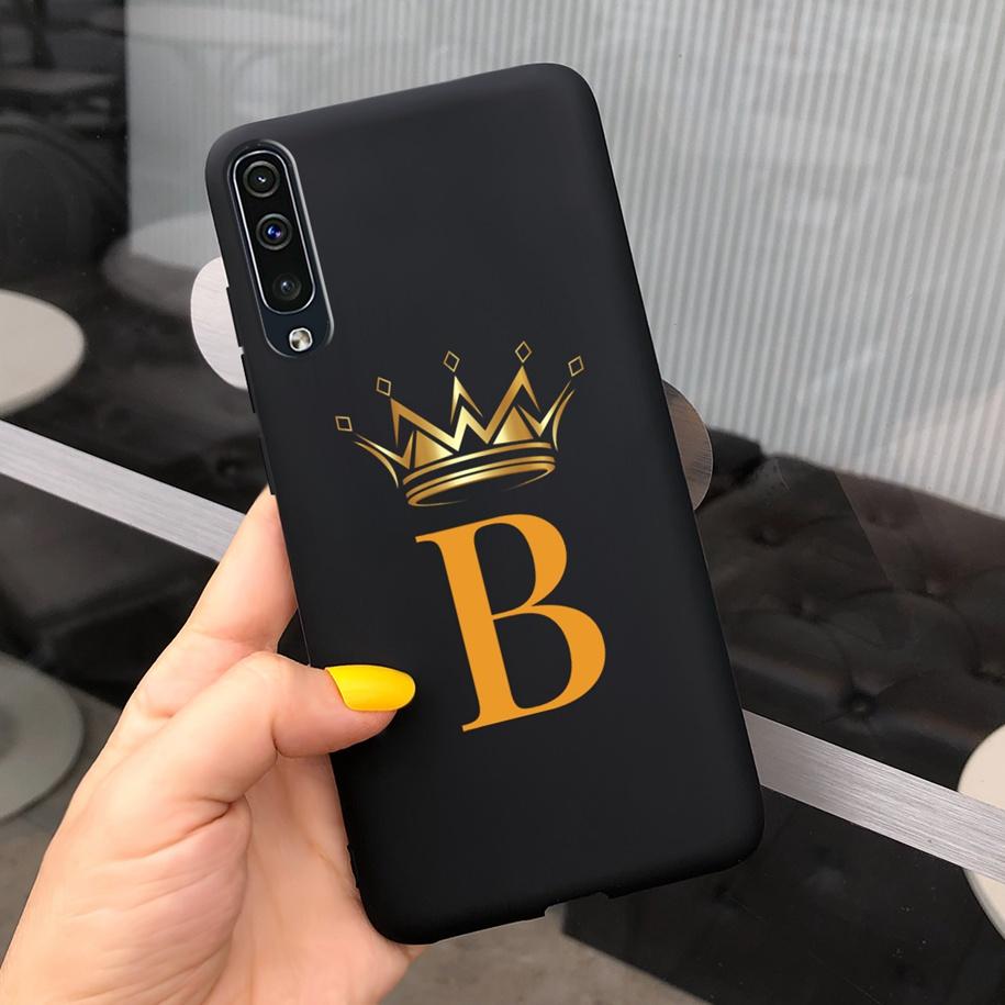 For Samsung Galaxy A50 A50S A30S Case Silicone Letters Crown Back Cover Phone Cases For Samsung A50 A 50 30 S A307F A507F Fundas