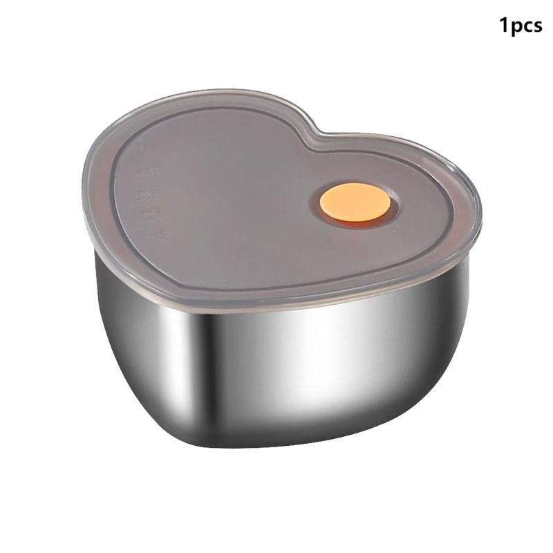 

Love-Shaped Kitchen Food Organizers With Lids 410 Stainless Steel Storage Box Large Capacity Leakproof Kitchens Accessories чёрный