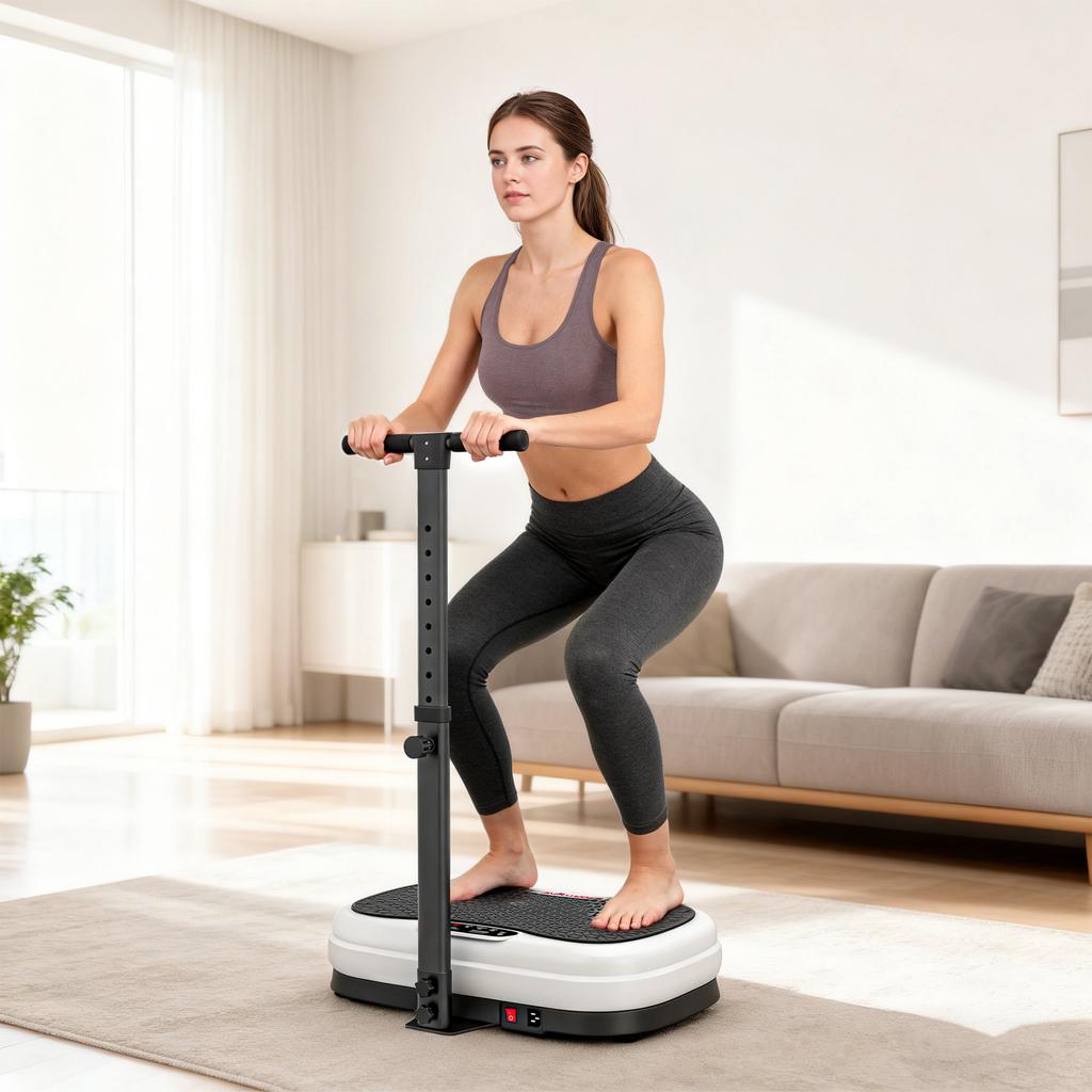Vibration Plate, with Adjustable/Removable Handle, Preset Modes, 50 Speeds