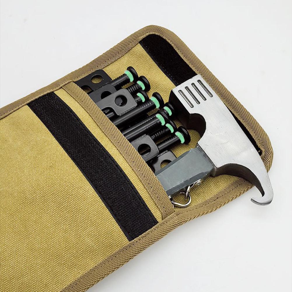 8PCS Portable Tent Pegs Forged Steel Tent Pegs Heavy Duty Beach Tent Stake 30cm with Storage Bag and Hammer  for Outdoor Camping