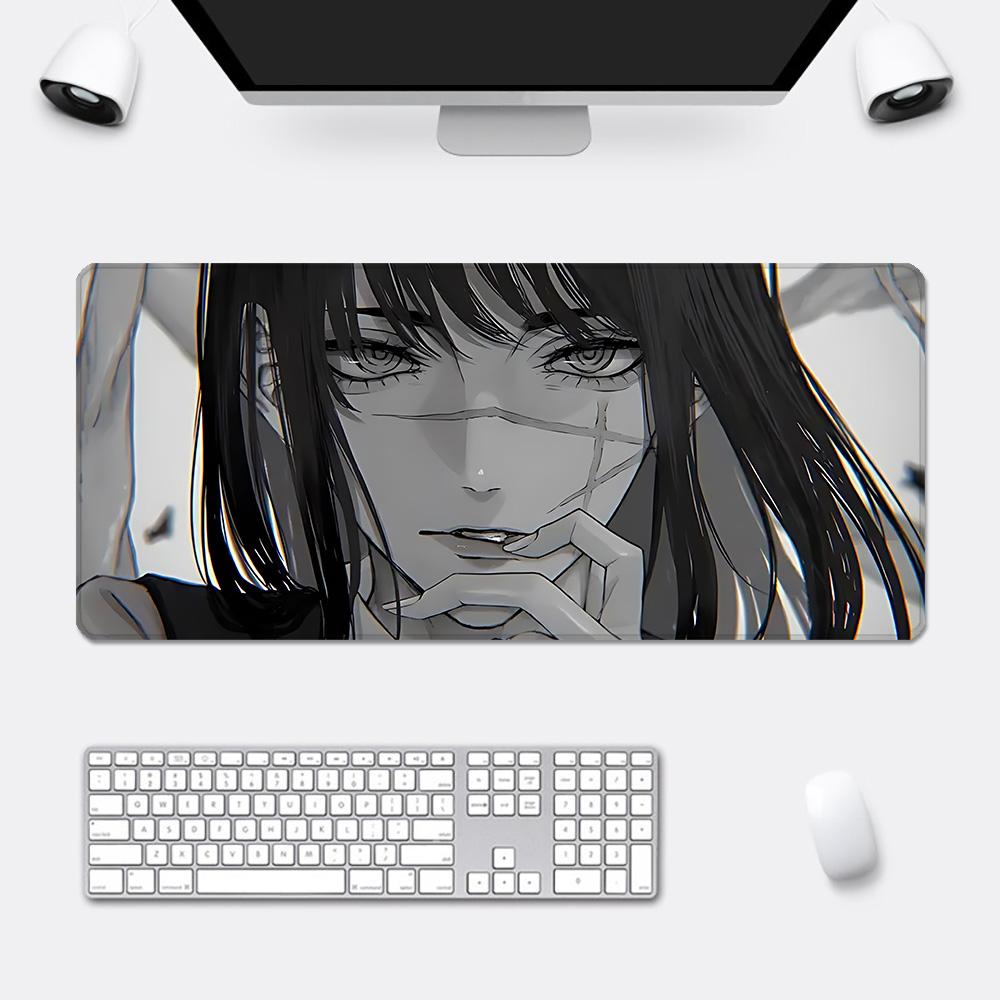 Anime Chainsaw Man Mauspade HD-Druck Computer-Gamer Verriegelungskante Rutschfestes Mauspade XXLxcm Tastatur PC Schreibtischunterlage