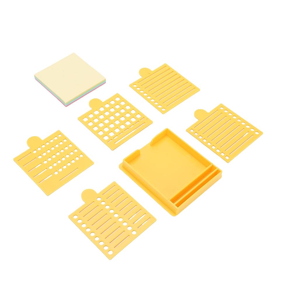 Post-itmallset 5 mallar och 1 färgad Post-it Återanvändbar hållare Förvaringslåda för att hantera att-göra-listor Gul