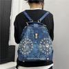 Ladies Elegant Sun Flower Backpack Temperament Diamond-Encrusted Multifunctional Shoulder Bag
