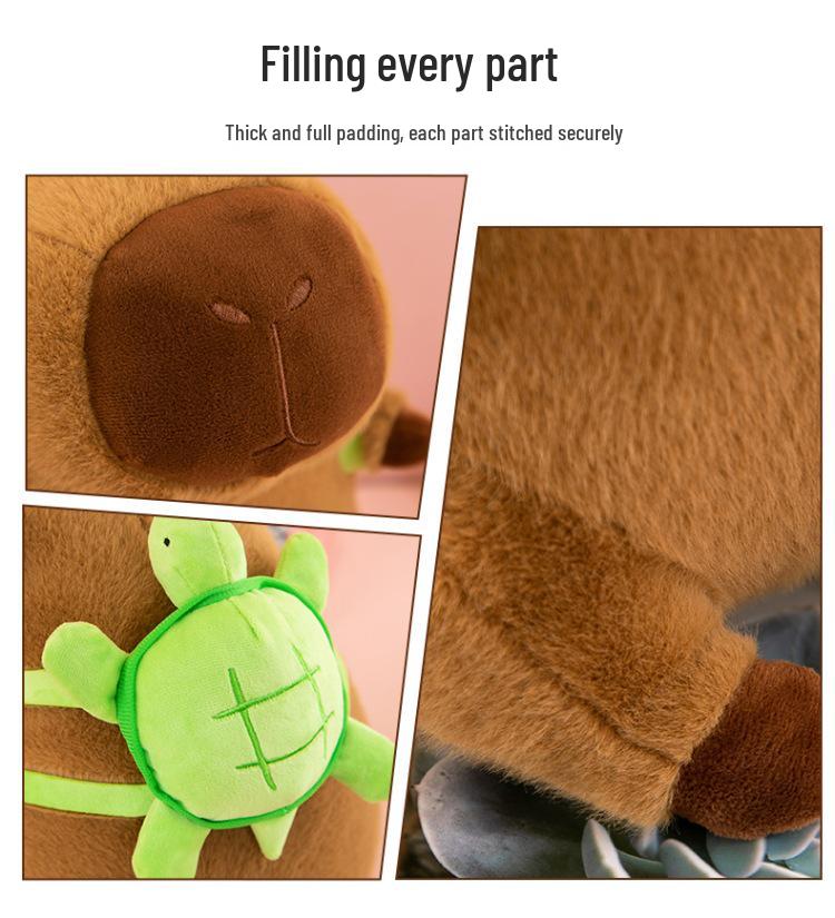 Capybara Plush Backpack: Ugly-Cute Turtle Card Doll Cushion