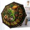 Lizard Nature Mandala Pattern Umbrella, Portable and Foldable Design, 8 Ribs, a Casual Accessory for Halloween, Christmas, and Birthday Gifts.