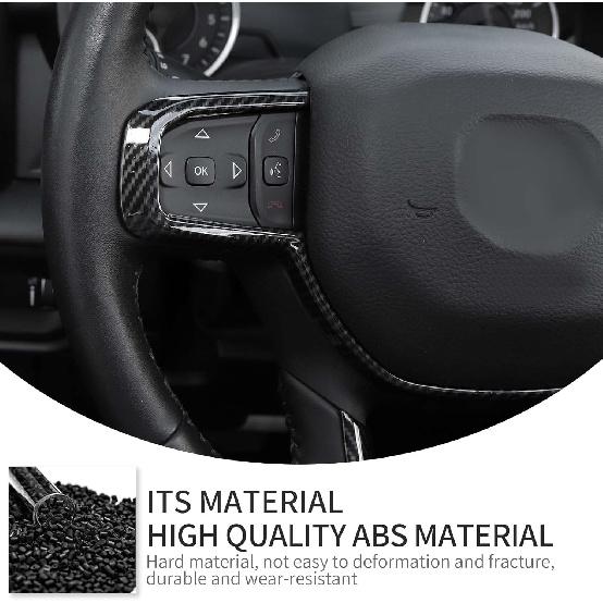 Linskip Steering Wheel Trim Fit for 2019 2020 2021 2022 2023 2024 Ram 1500 2500 3500, Steering Wheel Cover for Ram Interior Accessories(Carbon Fiber