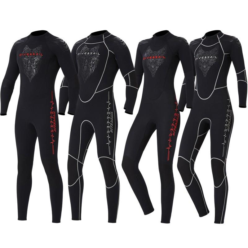 Diving Suit Women's 3MM One-piece Warm Surfing Long-sleeved Men's Cold-proof Thick Snorkeling Swimming Pants