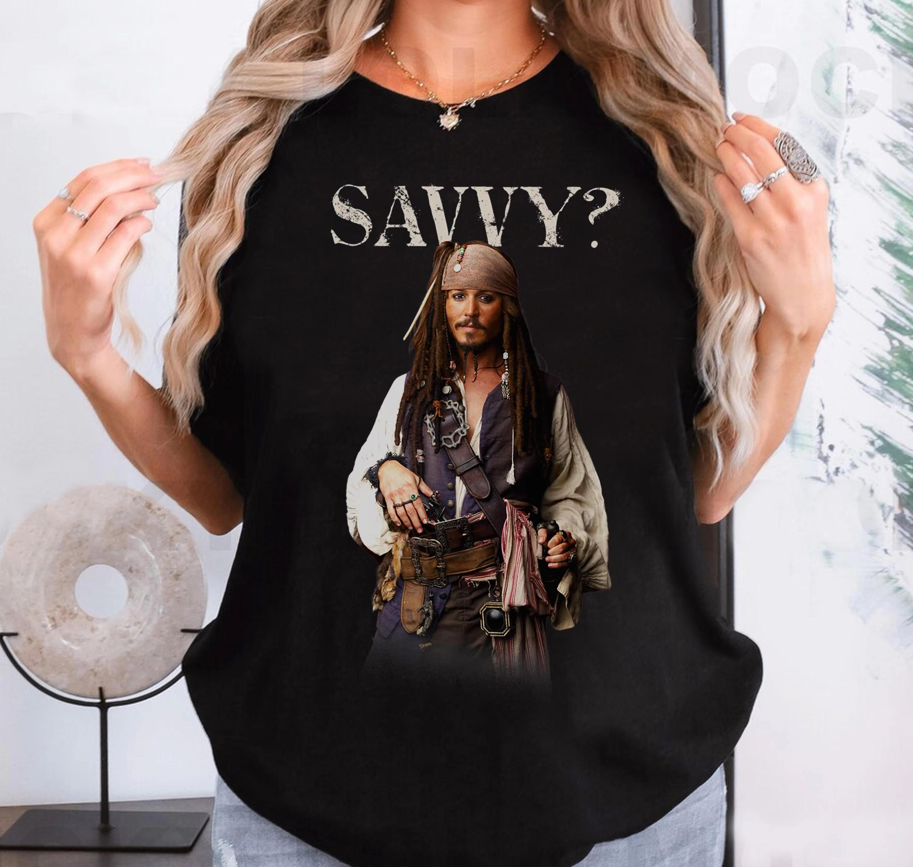

Pirates of The Caribbean Captain Jack Savvy TShirt Jack Sparrow Shirt land Family Shirts Walt World Tee S