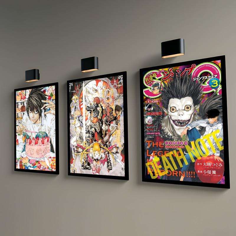 Anime D-Death N-Note DN L Poster Sticky Wall Art Printing Waterproof Home Living Bed Room Bar Hallway Aesthetic Decor