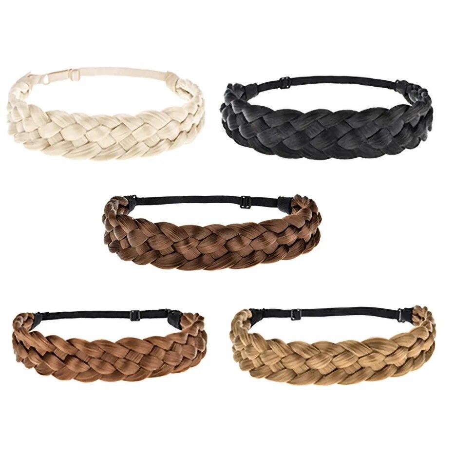 Come Shine Fashion Women Headband Elastic Hair Band Solid Wig Hair Accessories Braid Headwear Adjustable Size