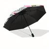 Hello Kitty,Food Automatic Folding Umbrella-Simple 8-Rib Design, Bright Cartoon Pattern, Durable Iron Frame, Suitable For Travel, Outdoor, B