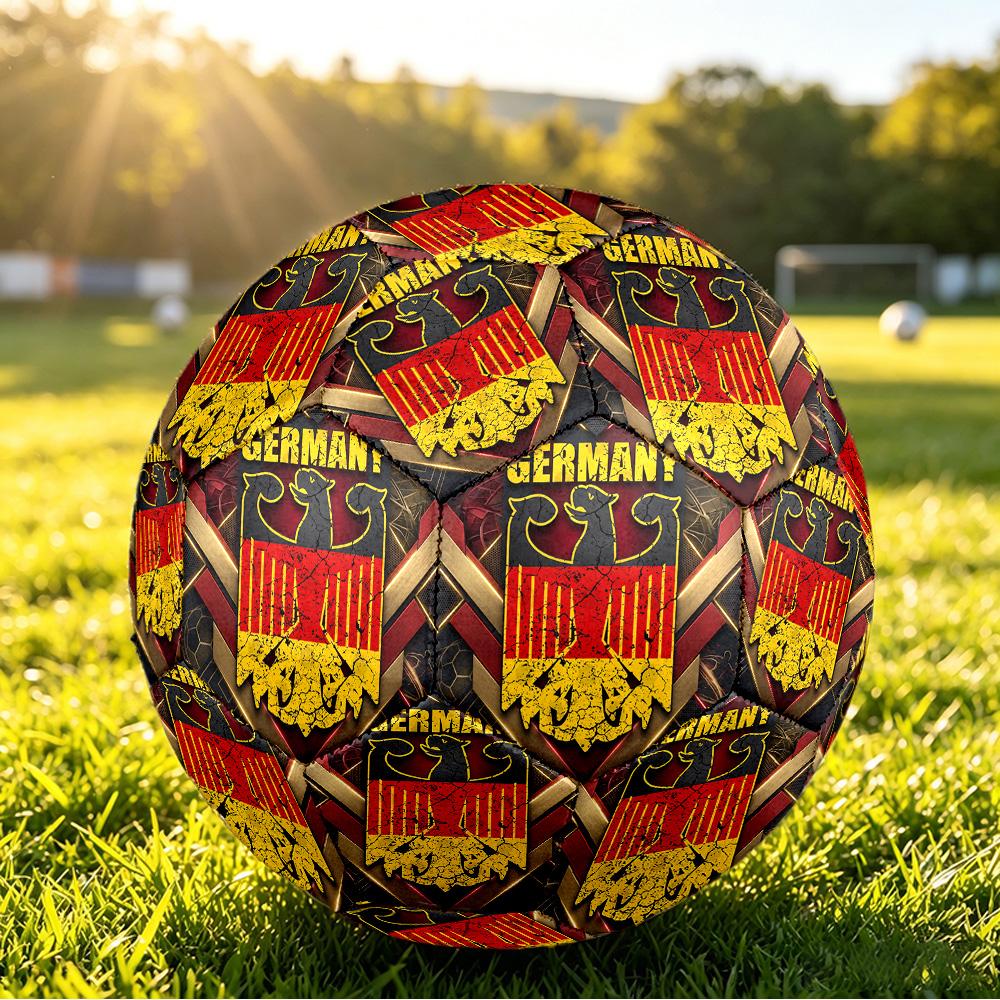 Deutschland Fußball Bedruckt Größe 5 Fußball Ball Verschleißfest Standard Erwachsenen Trainingsfußball Fan Geschenk für Indoor Outdoor Spiel Sport