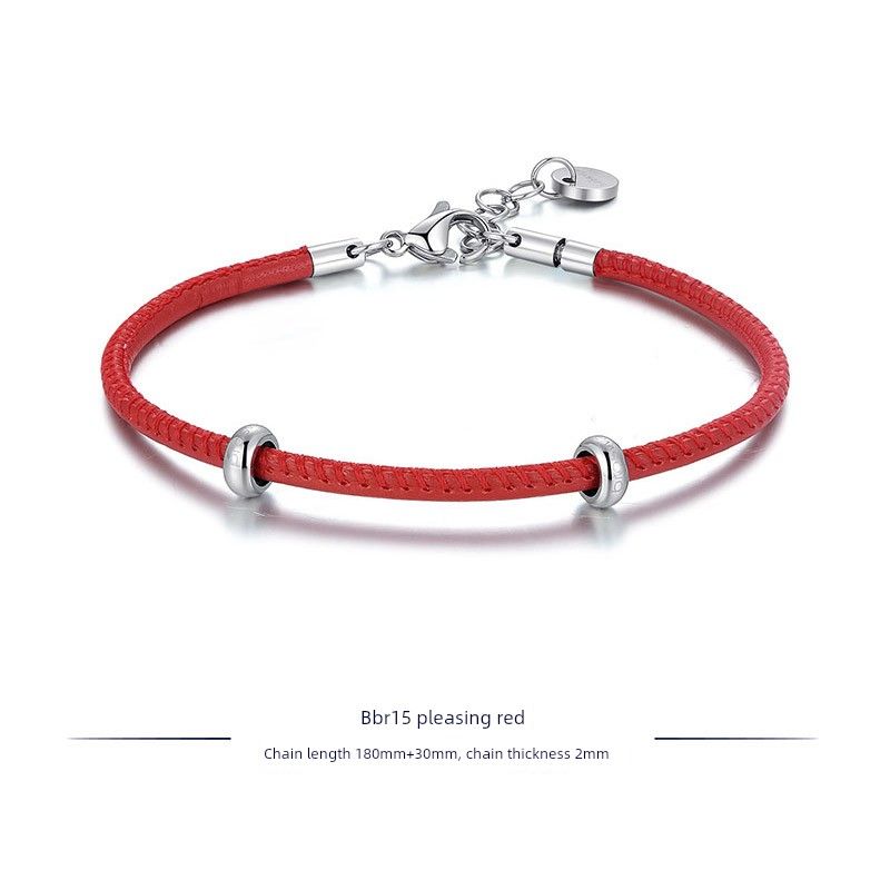 

DIY Affordable Luxury Fashion String Ornament Bracelet Mori Style Leather Rope Bbr15 Yuehong 180Mm+30Mm Chain Thickness 2mm