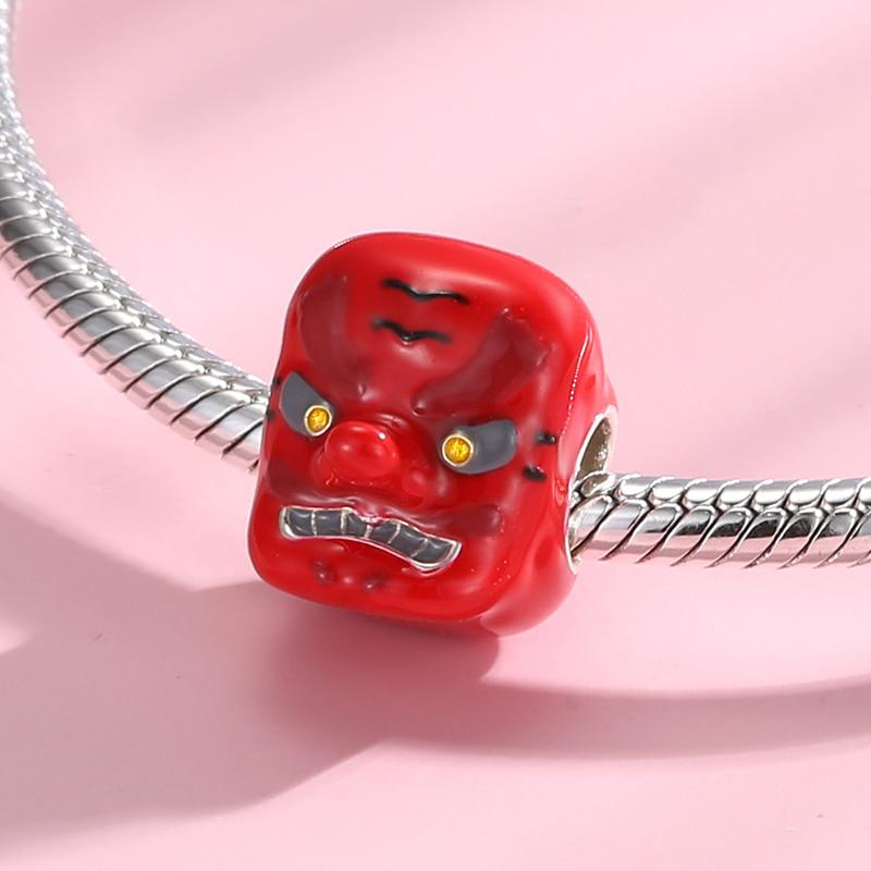 925 Silver Japanese Culture Samurai Traditional Costume Charms Beads For Diy Women Bracelet Making Original Jewelry