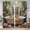 2pcs Curtains,Vibrant Watercolor Tiger Curtain Decorative Drapes for Living Room with Rod Pocket, Machine Washable, Fade Resista