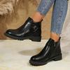 Fashion Womens Boots Hot Women's Casual Leather Shoes Comfortable  Women Thick-soled Shoes Side Zipper Slip-on Boots for Women