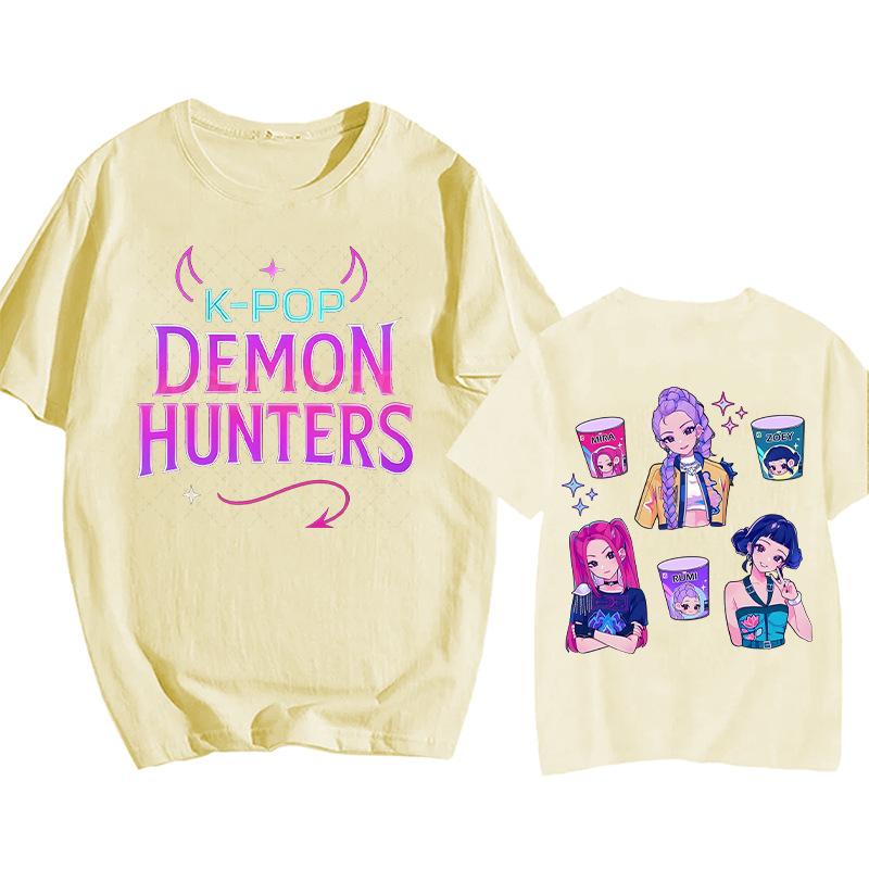9 Colors K-Pop Demon Hunters Trending T-Shirts Demonic Emblem Tee Shirt for Men Y2K Funny Plus Size Short Sleeve Clothes