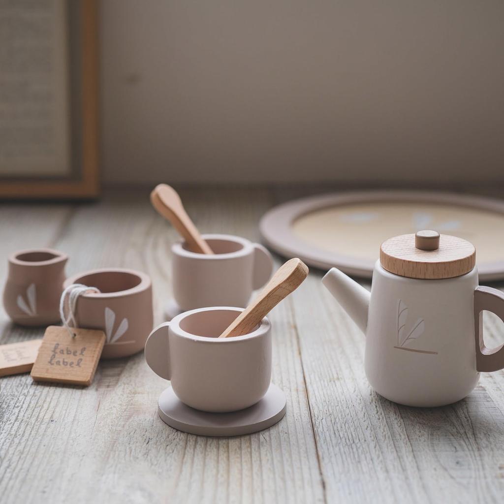 LabelLabel Tea Set, Pretend Play Kitchen, Wooden Toy, Educational Toy, Tea Party, Tea Time, Girls