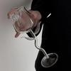 Creative Cocktail Glass Clear Rose Shape Wine Glass with Clear Leaves Glasses Shot Glass Cup Wedding Table Decoration Gift